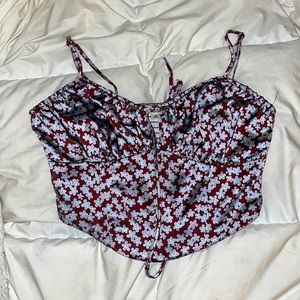 L. a. Hearts corset cropped strapped top. With strings. Never worn